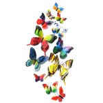 3D double butterflies with magnet, house or event decorations, set of 12 pieces, colorful color, A23